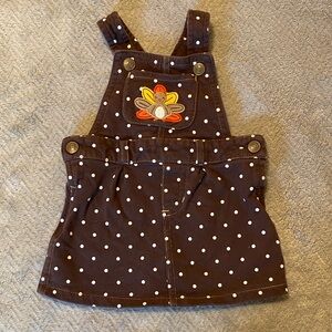 Carter's Brown Polka Dot Overall Thanksgiving Skirt